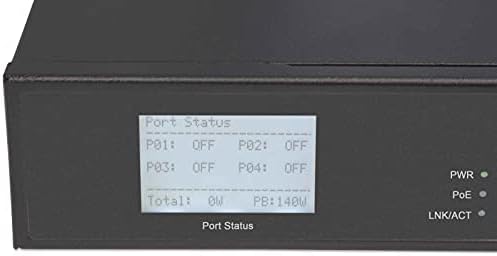 Intelliet Networks Solutions 8-Port Gigabit Ethernet Switch со 4 Ultra POE порти и LCD екран, 4 x Power Over Ethernet порти, 140