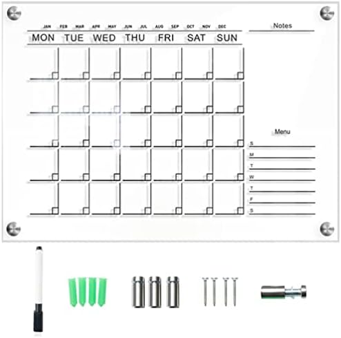 Nuobesty 1 Постави табла за суво бришење на табли за мерачи Месечен неделен календар чиста суво бришење календар календар за пораки за