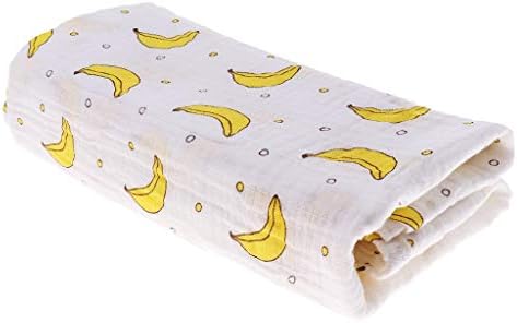 Muslin Swaddle Square Claints Бебе што прима ќебе обвивка за крпа за девојче за туш подарок - банана