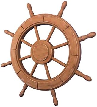 Наутичко тркало Хемптон-24-108 Рустично дрво Заврши декоративно тркало за бродови, 24 “