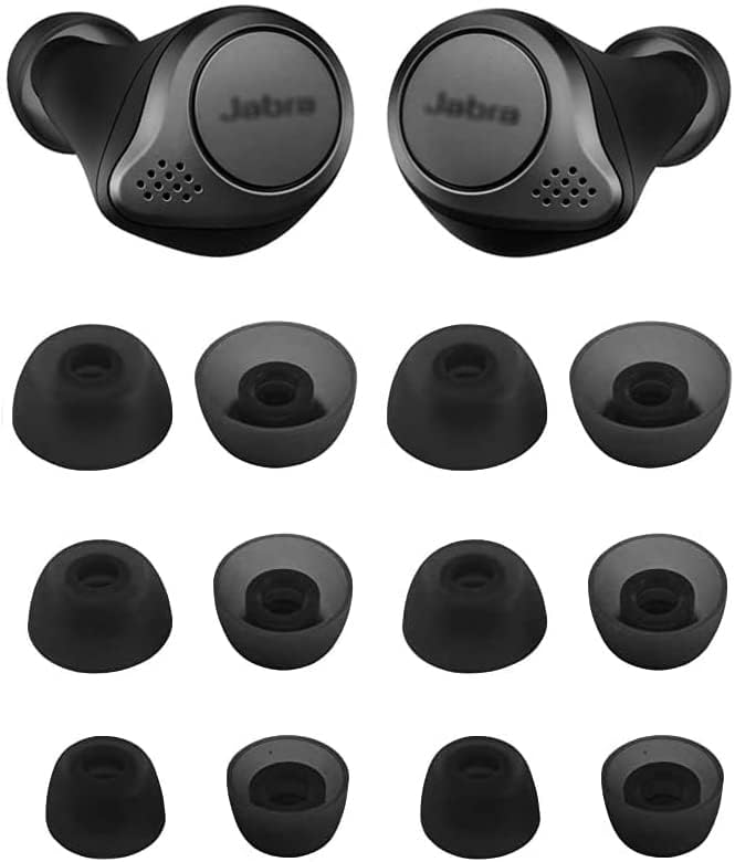 Совети за уво ALXCD компатибилни со слушалките Jabra Elite 75T, силиконски совети за замена од 6 пара, компатибилни со Jabra Elite 75T/ 65T/ Active/