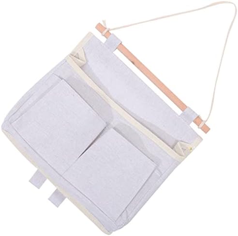 HOMSFOU торба ткаенина измет од торбичка алатка wallид и памук организатор бања бела висечка датотека џебови списание контејнер