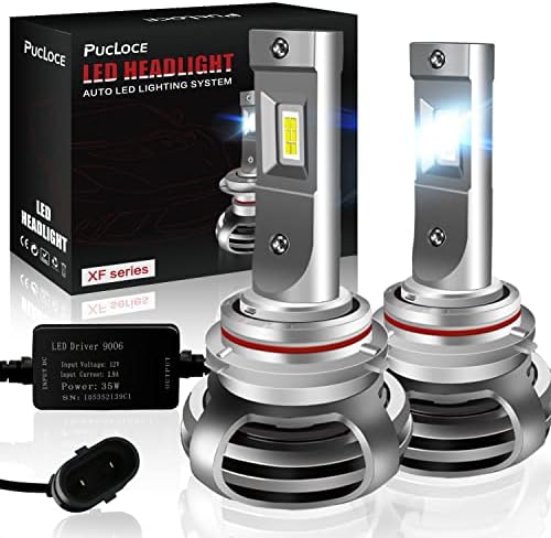 Pucloce 9006 LED Светилки, 120w 22000 Лумени 600% Посветла ЗА LED Фарови Високо И Ниско Светло, 6500K Кул Бели Луси LED Комплет За Конверзија