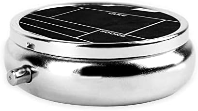 Класичен филм Клепборд црна тркалезна пилула кутија, мини преносна кутија за пилули, погодна за додаток на масло за рибино масло од пилула