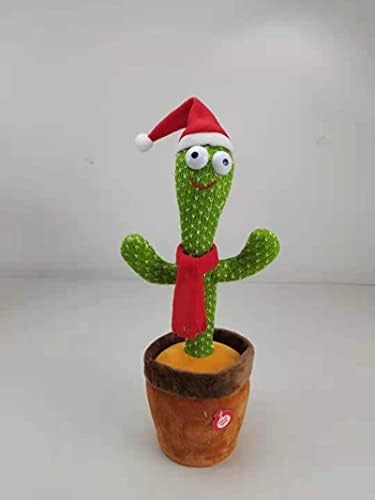 АООФ танцувачки кактус кактус може да пее, танцува, снима, да научи зборови, блескав и извртувајќи волшебни играчки на кактус 英文 三 首 圣诞+灯光