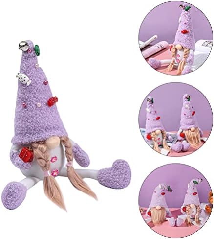 Nuobesty plushie 1pc Божиќна Гном Кукла Прекрасна Безлична Кукла Виолетова Декоративна Кукла Рождество Орнаменти