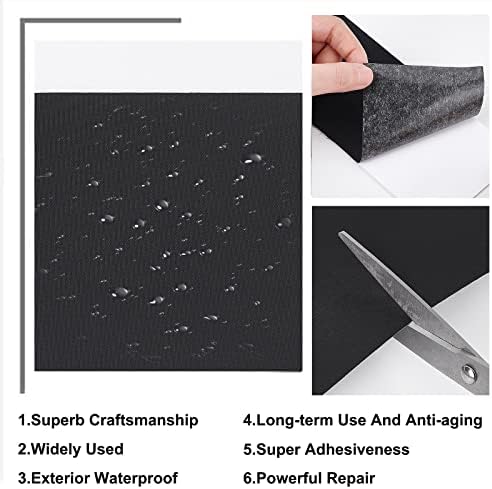 Пандахал 2м црни најлонски закрпи за поправка, самолеплива најлонска ткаенина лепенка водоотпорна лесна поправка закрпи налепници