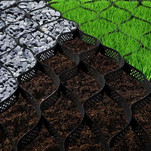 GriessBuy Geo Grid Grid Grid Grid 9x17 ft, Geo Cell Grid 2 инчи дебела, чакал решетка HDPE материјал, решетка за стабилизација на земјата