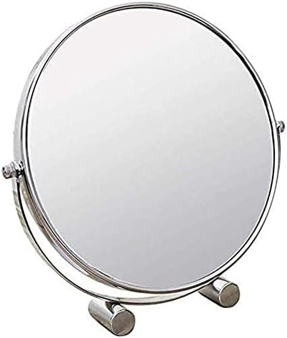 GBYJ Мало огледало шминка суета огледало, двострано огледало за убавина 3x зголемување козметичко огледало 360 ° вртење на бања огледало преносно