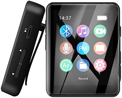MP3 плеер со Bluetooth 5.0, 1,8 инчен екран метални школки на допир, 8+64 GB преносна загуба музика MP4 плеер за деца Walkman со звучник за