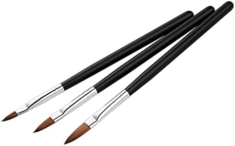 Алатка 3PCS алатки за маникир мода за нокти Пен за сликање на пенкало Совети за резба со црна дрвена рачка врежана цвеќиња четки за нокти