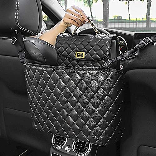Држач за чанти за автомобили DalexBags - Складирање на внатрешни чанти од кожа на кожни возила - Голема предна конзола, торбичка