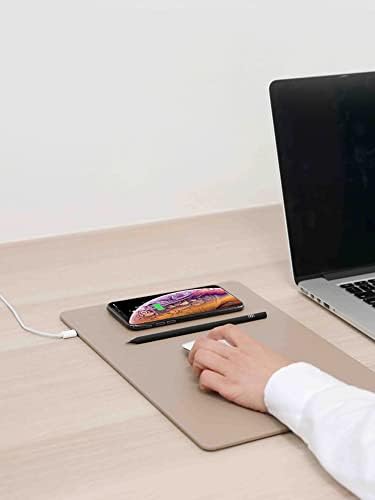Pout - H3 Pro Qi безжично полнење на глувчето подлога за MacBook, лаптоп и биро - Напорни iPhone, AirPods, Samsung Galaxy
