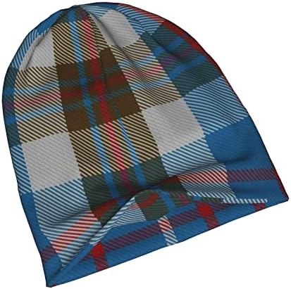 Mizibao Unisex Beanie Hat Scottish Clan Wallace Classic Tartan топла слабиот плетен капа за капаче за возрасни