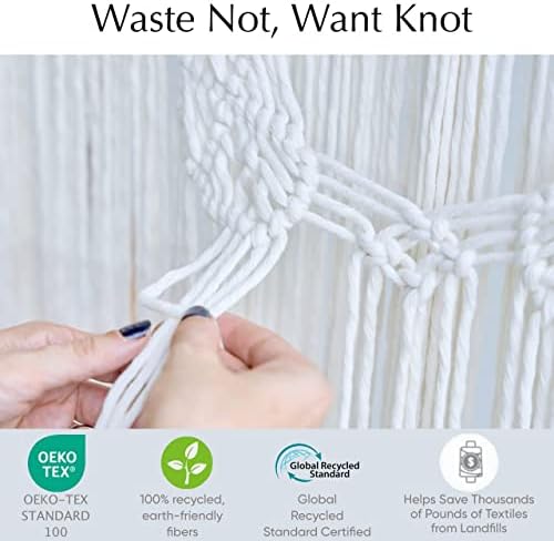Рециклиран памук макрам кабел 4мм x 547 јарди - густ кабел со едно влакно изработено од мек памук - обоени материјали за јаже за декор, занаети и закачалки за растителн?