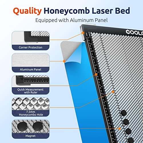 Ласерски кревет со саќе 15 x 11,8 x 0,87 за ласерски гравура со ласерски материјали од 14pcs, работен кревет со алуминиумски панел за CO2 ласер