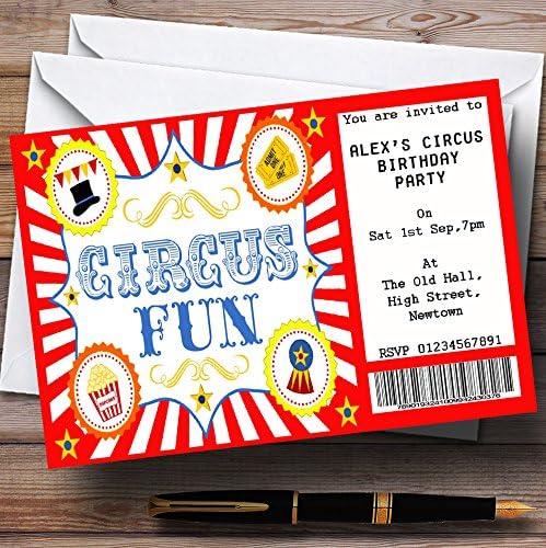 Црвениот Циркус Билет Тема Персоналните Покани Роденден Партија