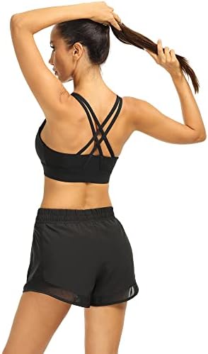 ICIZONE ZIP FRONT SPORTS SPORTS FOR WOMENS STRAPPESS PODDED тренинг јога градник средно влијание