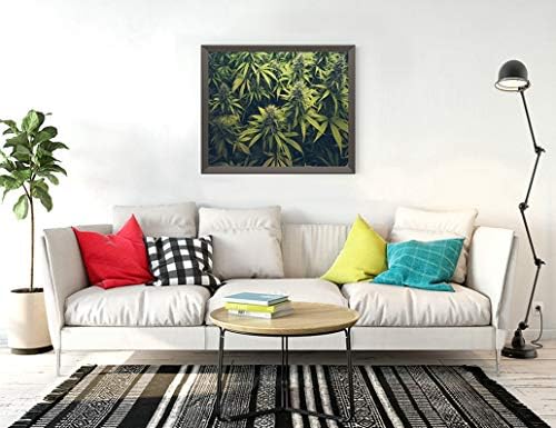 DIY 5D сликарство комплет за нумерирање канабис пупка марихуана растенија уметност 16 x 20 возрасни rhinestone cross бод за