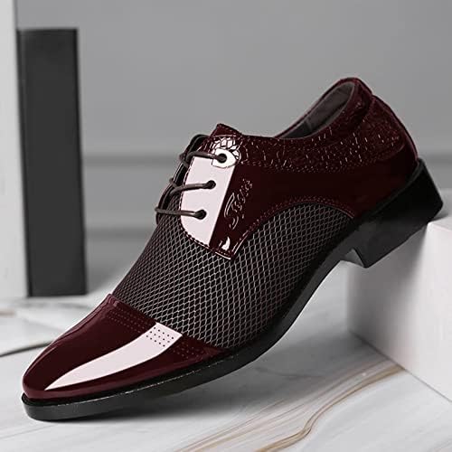 Јухаотин моден стил машка дишењето удобно деловно лизгање на работа слободно време цврста боја кожни чевли за мажи матурски чевли