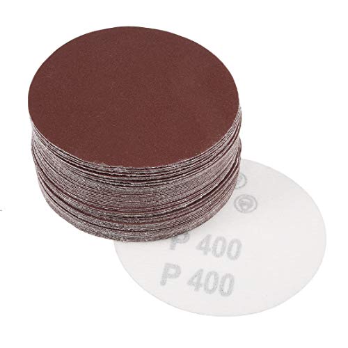 Uxcell 4-инчен пескачки диск 400 решетки алуминиум оксид што се собира назад песочни песоци за Сандерс 50 парчиња