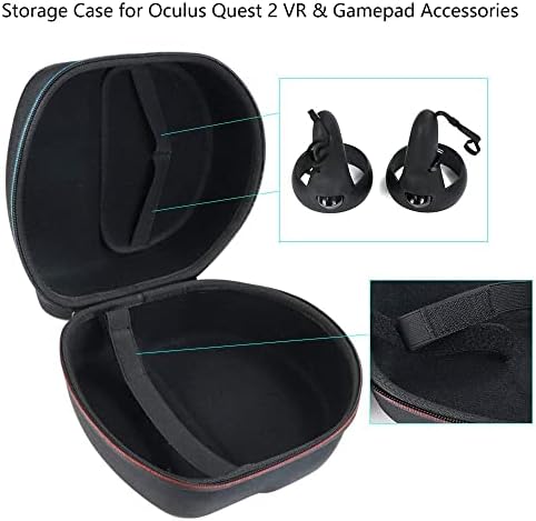 Носете случај за Oculus Quest / Oculus Quest 2 Слушалници за игри и Контролори Додатоци Заштитни | Ленти за напади со ленти за