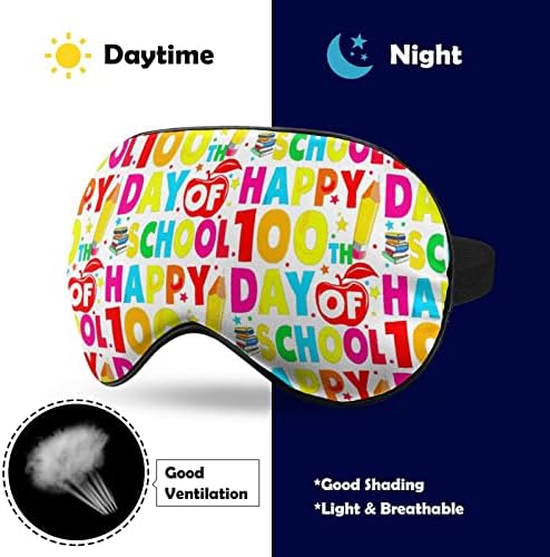 Среќен 100 Денови на Училиште Маски За Спиење Затемнување На Капакот На Очите Со Прилагодлив Еластичен Ремен Ноќни Врзани Очи За Жени Мажи