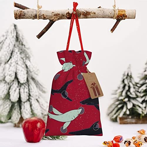 Жици Божиќни Торби За Подароци Ајкули-Црвено-Полка Претставува Торби За Завиткување Божиќни Вреќи За Завиткување Подароци Торбички Средни