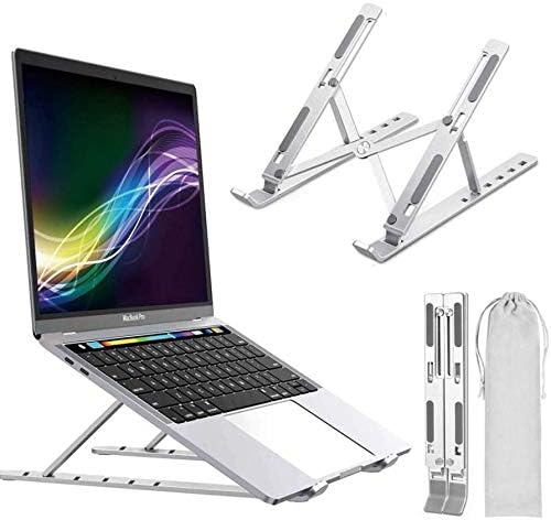 Штанд со боксер и монтирање компатибилен со Lenovo Thinkbook 14 - Компактен штанд за лаптоп QuickSwitch, преносен, штанд за гледање со повеќе аголи - металик сребро