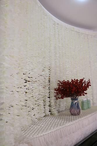 БУШИДИ 32,8ft Вештачка свила Вистерија Вистерија висечки цвеќиња Гарланд Дома на отворено свадба Арх градинарски wallид декор, пакет од 10