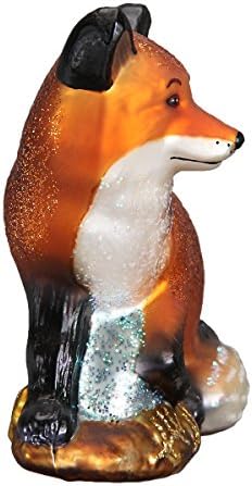 Божиќни украси на стариот свет: животински животни стакло разнесени украси за елка, црвена лисица