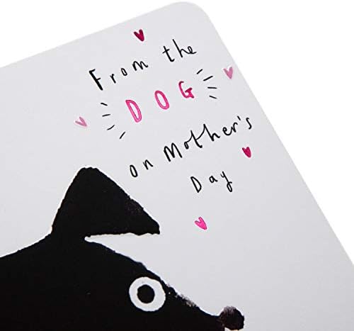 Белешка картичка за Денот на мајката од кучето - современ дизајн на симпатично црно кучиња