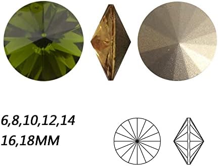 1122 тркалезна оливин боја K9 фенси камења привлечности на ноктите супер светло стакло кристал 3Д украси за уметност на нокти - украси