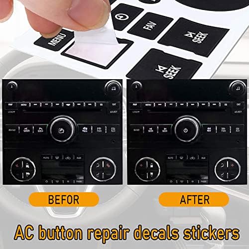 Комплет за поправка на копчето AC Dash, комплет за поправка на налепница за замена на копчето за налепки, фиксирани избледени