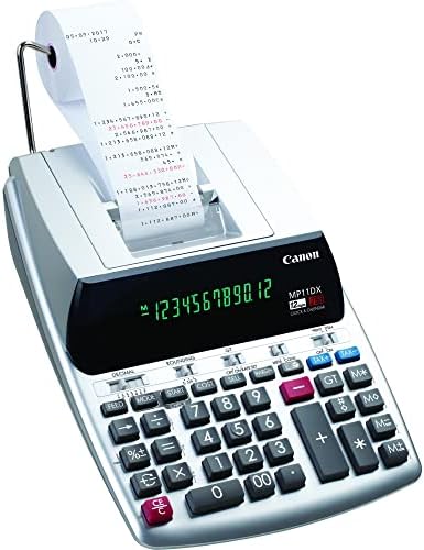 Канонски канцелариски производи 2198C001 Канон MP11DX-2 Калкулатор за печатење на десктоп со конверзија на валута, часовник и календар
