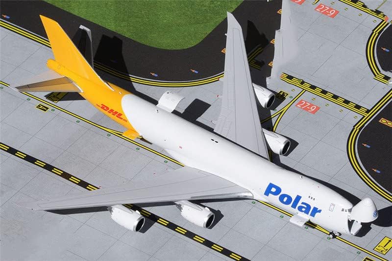 Geminijets Polar For DHL за Boeing B747-8F N853GT Отворен нос 1/400 Диекаст Авион ПРЕГОРАБОТНИОТ МОДЕЛ