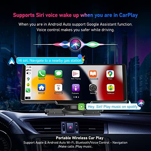 Пренослив Автомобил Стерео Со Безжичен Apple Carplay+Android Auto, 10.26 Радио Приемник За Автомобил Монтиран На Контролната Табла Со