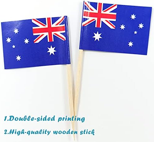 ЈБЦД Австралија Чепкалка За Заби Знаме Австралија Мини Мали Кекси Топер Знамиња