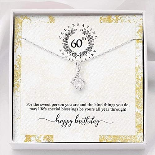 Рачно изработен Накит-Персонализиран Подарок за 60-Ти Роденден За нејзиниот 60-Ти Роденден Ѓердан 60-Ти Накит за Жени 60-Ти Роденден