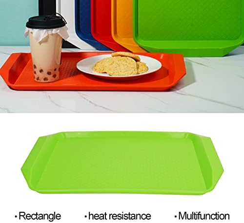 3 парчиња пластични ленти за брза храна за јадење, задебелување на пластична топла отпорна на топлина, послужавник за сервирање, трајни
