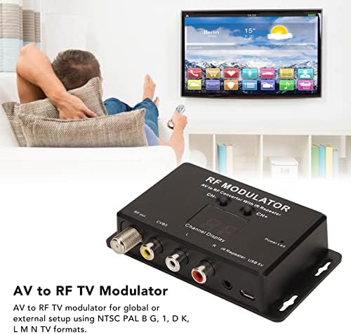 Dauerhaft AV до RF TV Modulator, USB порта стабилен 21 канал RF модулатор професионалец со IR Extender за ДВД за поставено горниот дел од кутијата