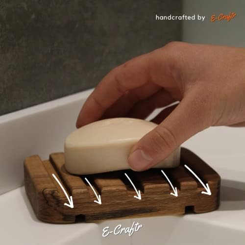 Дрвено сапун за е-craftr | 2 пакувања сапун сапун | Сапун за сапун од бука | Дрвен држач за дрвени сапуни Е-Крафт | Дрвен држач за