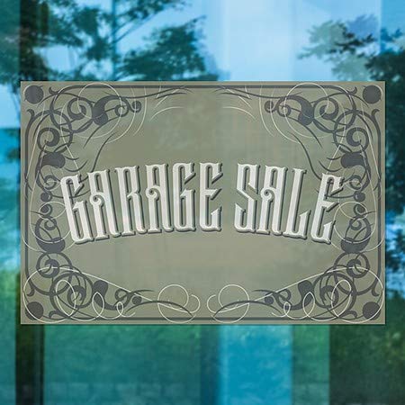 CGSignLab | Продажба на гаража -викторијански готски прозорец за лепење | 36 x24
