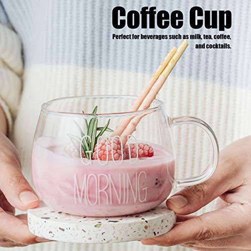 Стаклени чаши од мигонг, боросиликатен стаклен материјал спречете ја чашата за кафе со рачка, издржлива безбедна за коктели од млеко