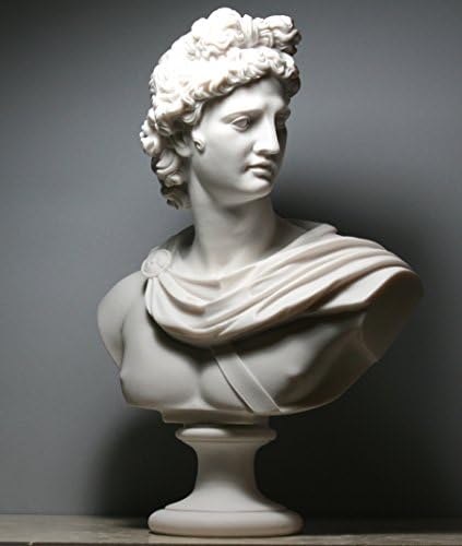 Аполо грчки римски бог биста статуа статуа на мермерната скулптура рачно изработена 12,6΄΄
