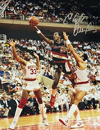 Клијд Дрекслер потпиша автограмирана 16x20 фотографија JSA Authen Portland Trail Blazers 9 - Автограмирани НБА фотографии