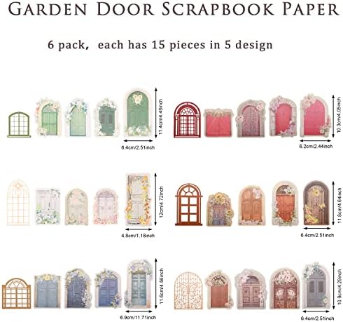 Хартија за естетски белешки, Dremisi 90pcs Гроздобер градинарски резерви на врата, резерви за книги од 30 стилови, материјали за ѓубре, гранични