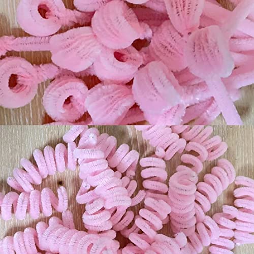 100 парчиња чистачи на розови цевки Ченил Стебл за занаети за DIY, уметност, свадба, дом, забава, Декорација за одмор на Денот на вineубените