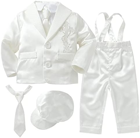 Облека за крштевање на булфи за момчиња бебе момче крштевање облека бела облека новороденче костум за благослов подароци