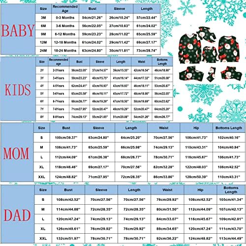 Божиќни пижами за семејство 2022 Дедо Мраз за подароци за снегулка, печати PJs Појавувања на комплети PJ Божиќни украси дрво дрво
